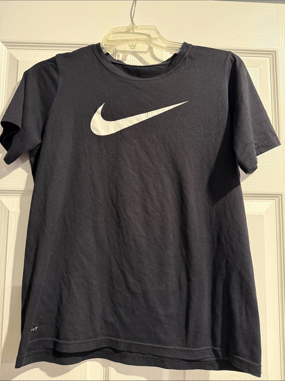 Nike Black T-Shirt with White Swoosh Logo